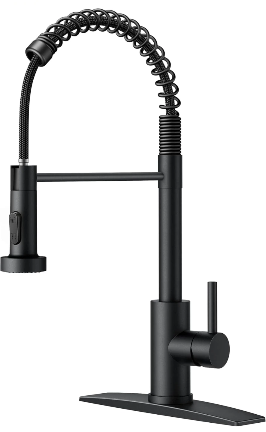 Matte Black Pull-Down Kitchen Faucet