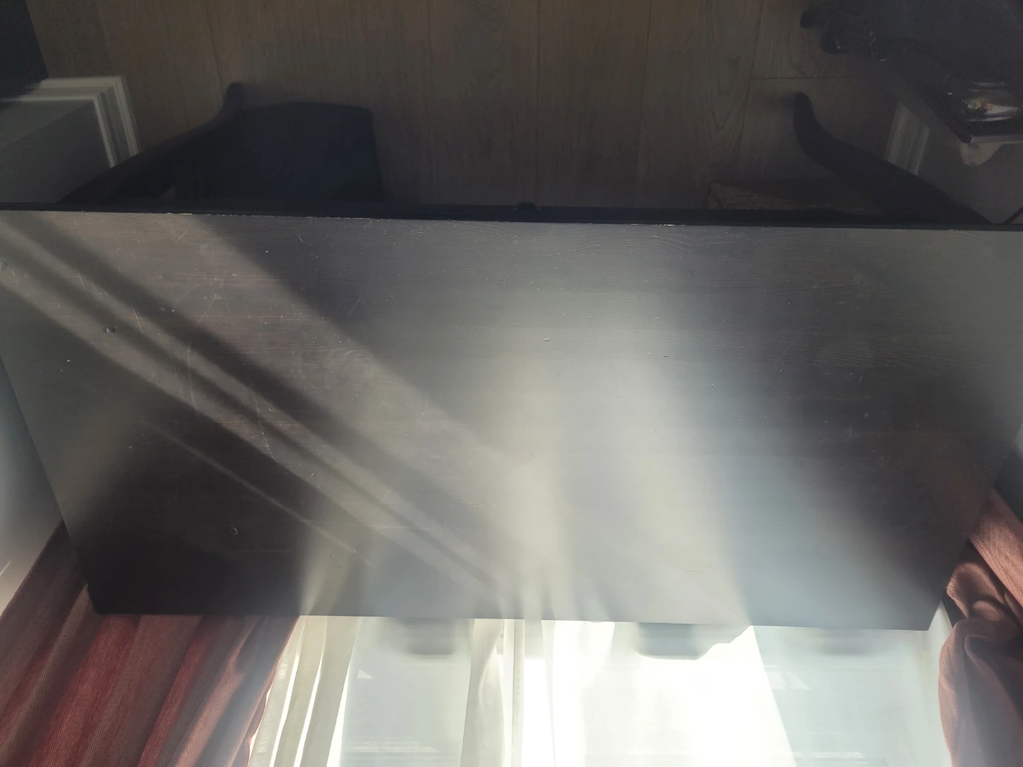 Dark Wood Desk with Drawer
