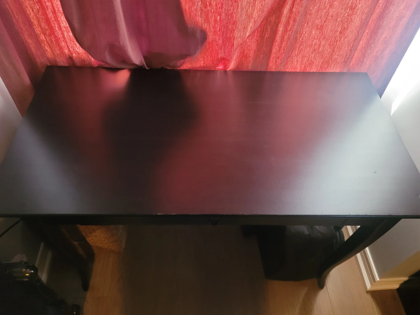 Dark Wood Desk with Drawer - photo 3