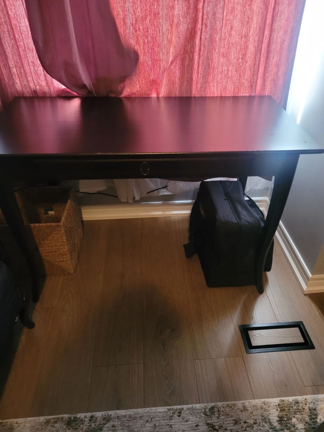 Dark Wood Desk with Drawer - photo 4