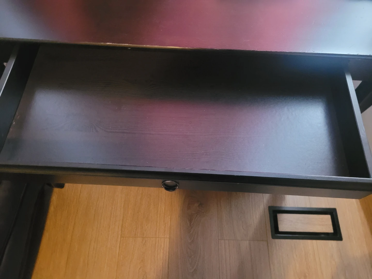 Dark Wood Desk with Drawer - photo 5