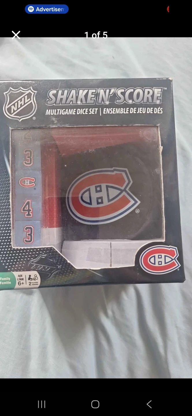 NHL Shake 'n Score Multigame Dice Set - Canadiens