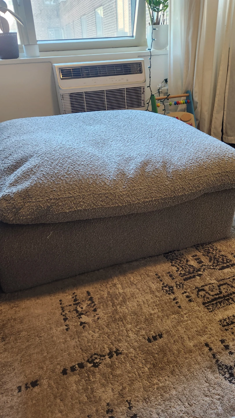 Large Textured Ottoman - Grey - photo 2