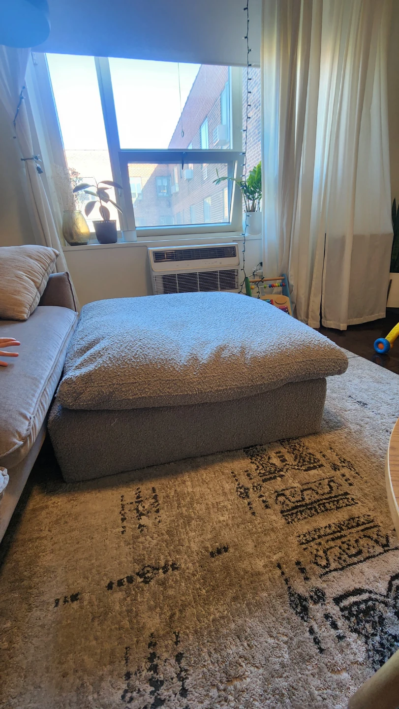 Large Textured Ottoman - Grey - photo 3