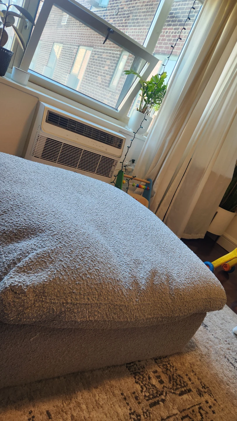 Large Textured Ottoman - Grey - photo 4
