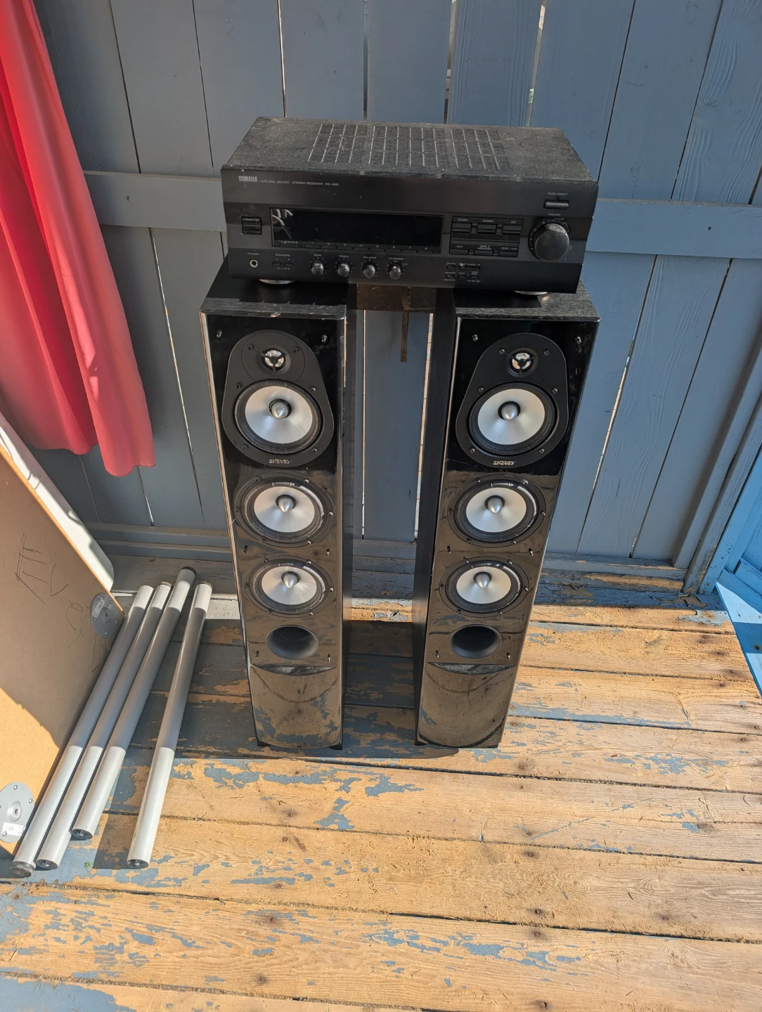 Yamaha AV Receiver and two Tower Speakers