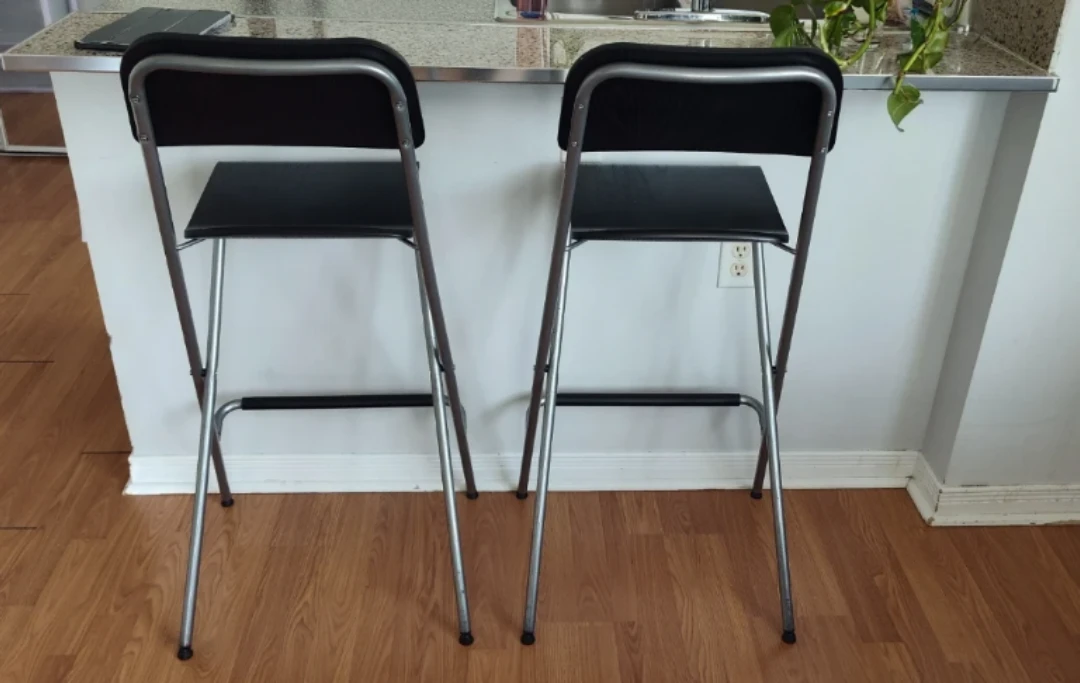 Set of 2 Black Bar Stools - photo 2