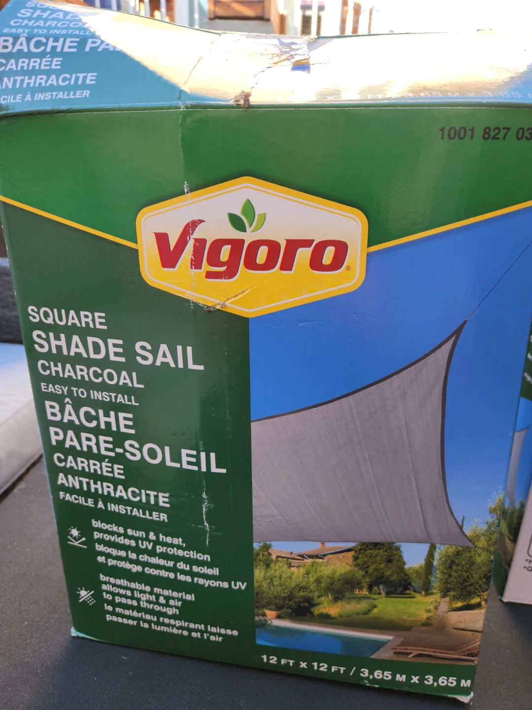 Vigoro Square Shade Sail - Charcoal