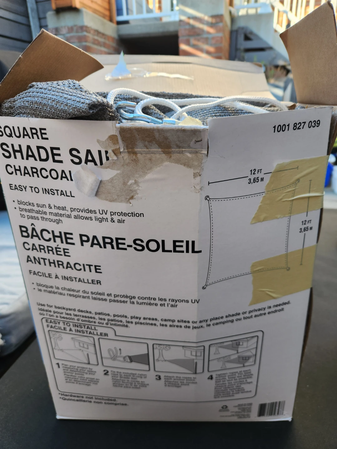 Vigoro Square Shade Sail - Charcoal - photo 2