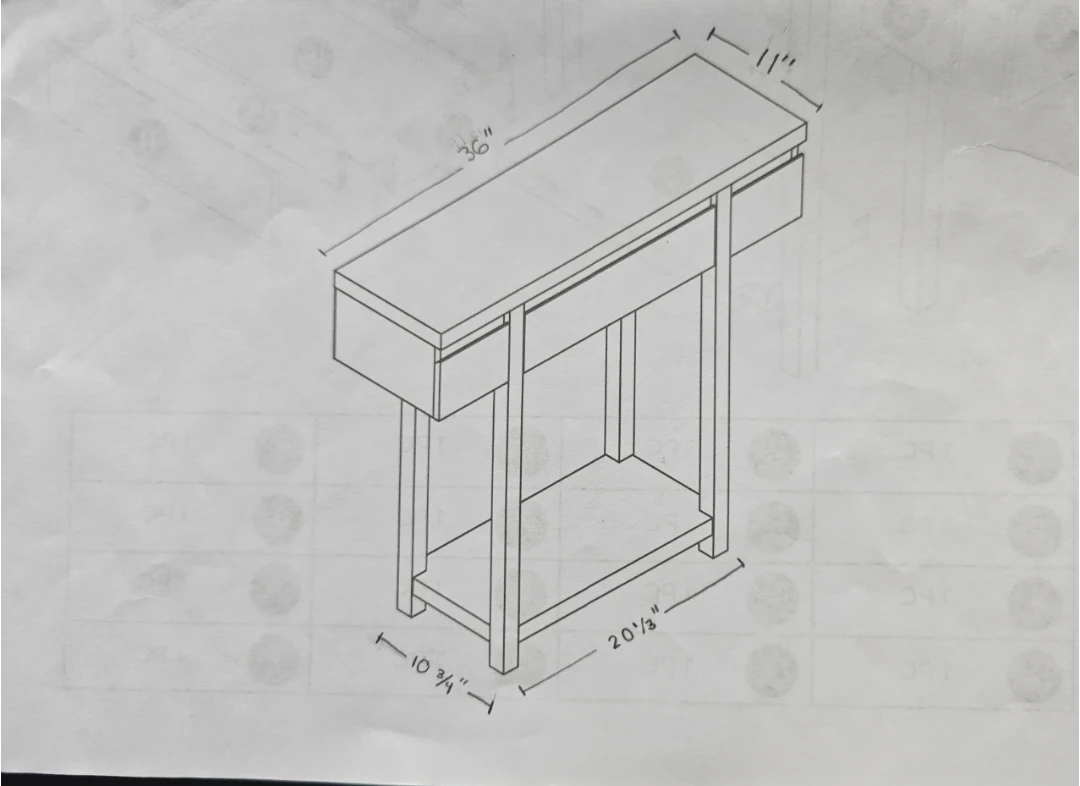 Entryway / Console Table with Drawer - photo 3