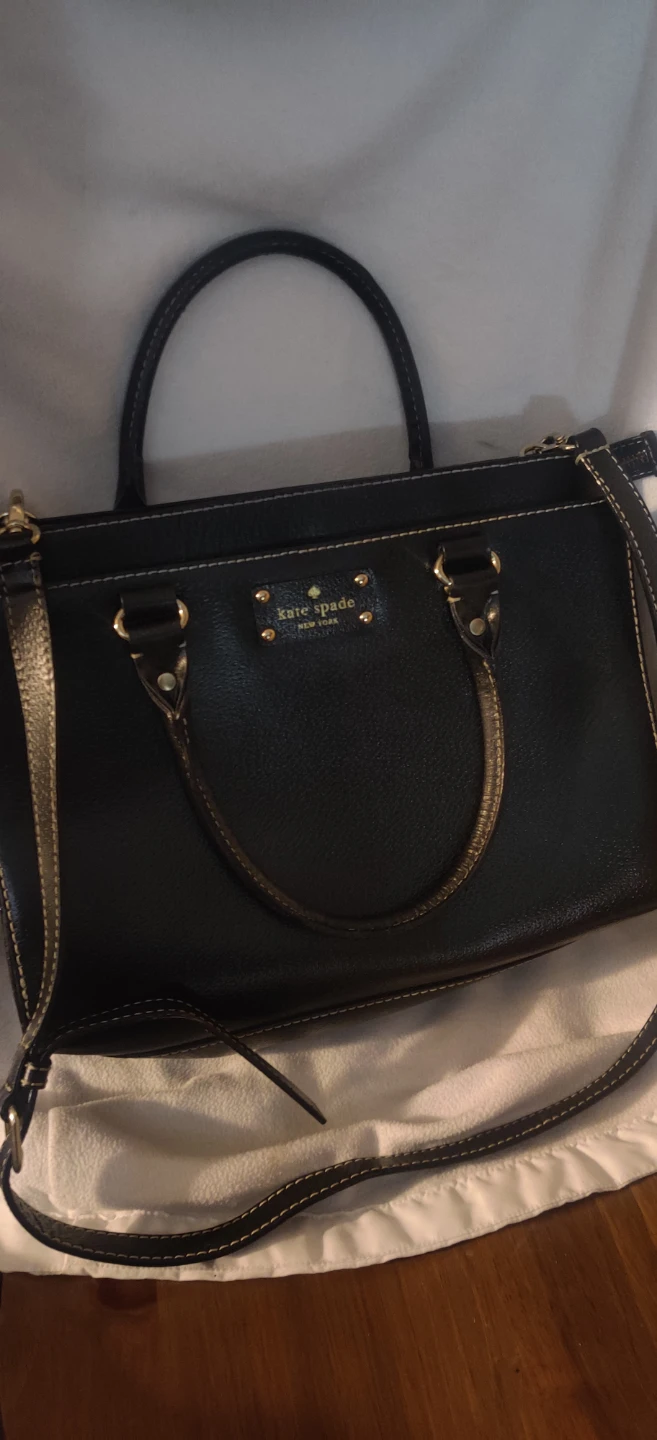 Kate Spade New York Black Leather Satchel Handbag
