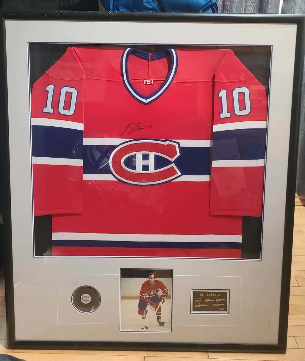 Framed Guy Lafleur Signed Montreal Canadiens Jersey 99/650