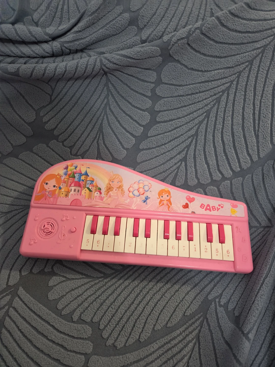 Pink Baby Piano Toy with Princess Graphics