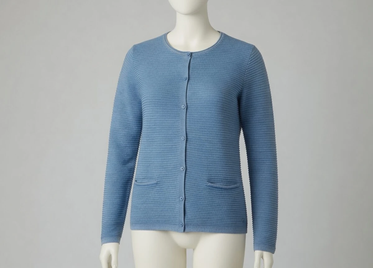 Light Blue Ribbed Cardigan