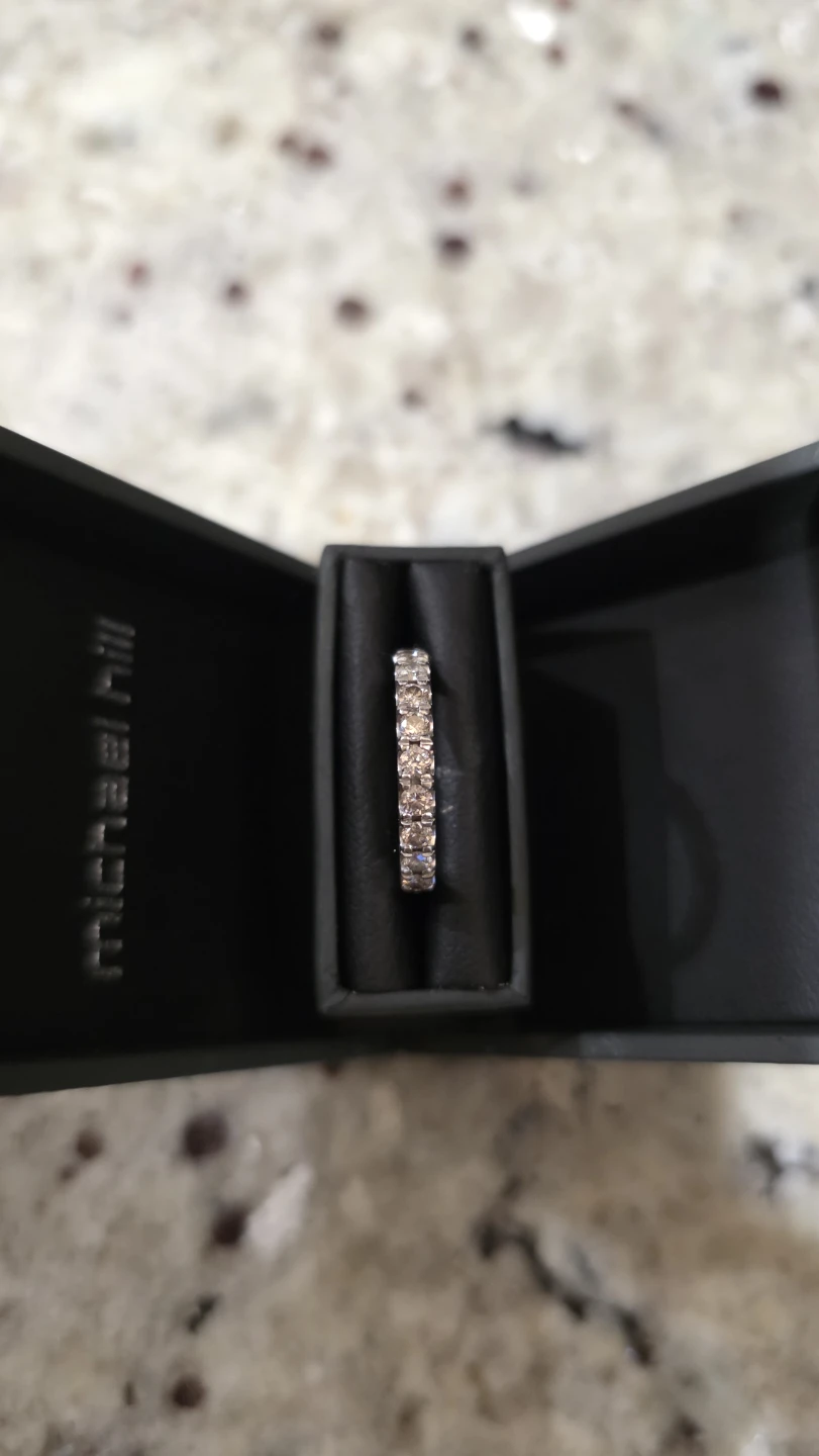 14k white gold diamond wedding band - photo 2