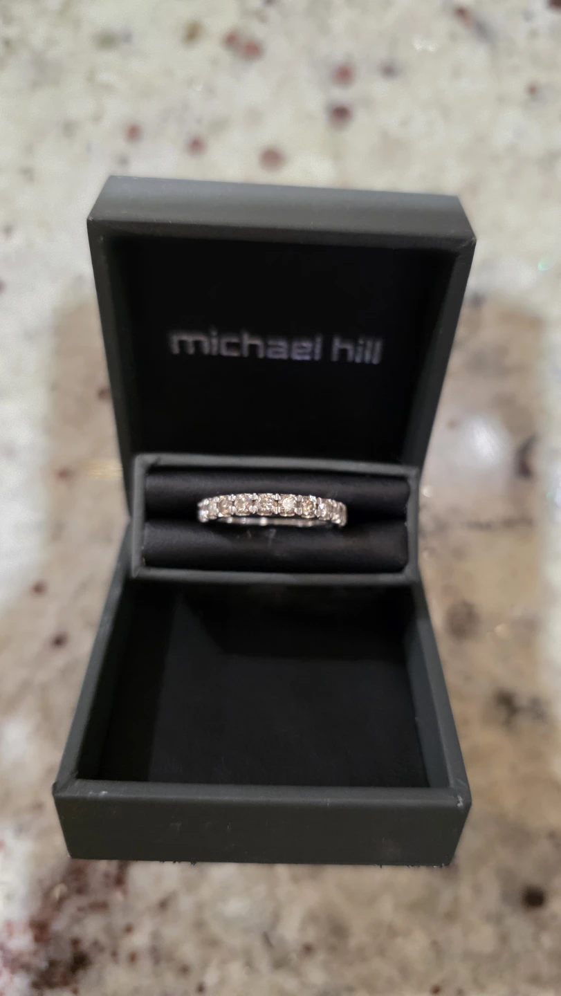 14k white gold diamond wedding band - photo 3