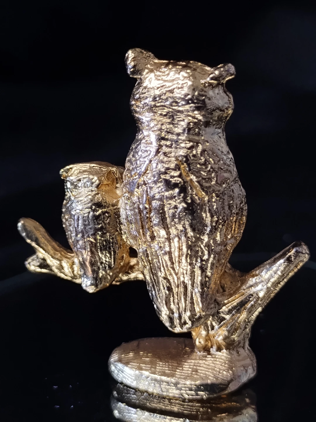 Gold Owl Figurine and White Stone Owl Figurine - photo 2