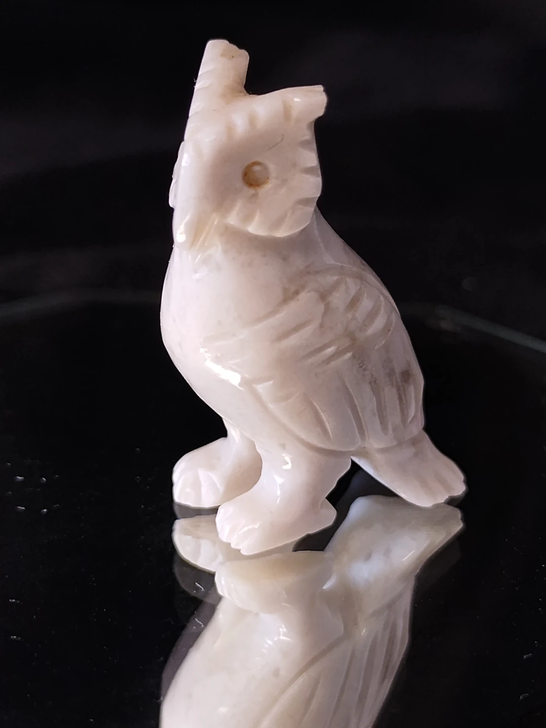 Gold Owl Figurine and White Stone Owl Figurine - photo 3