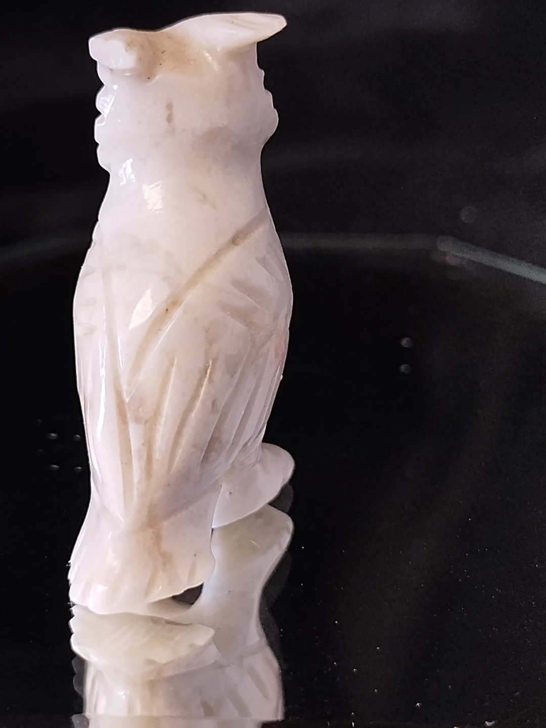 Gold Owl Figurine and White Stone Owl Figurine - photo 4