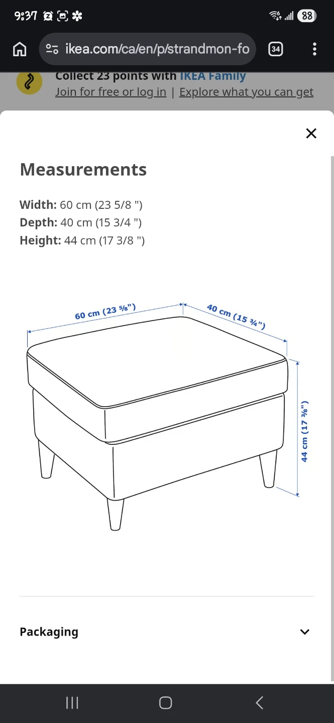 IKEA STRANDMON Footstool - Skiftebo yellow - photo 3