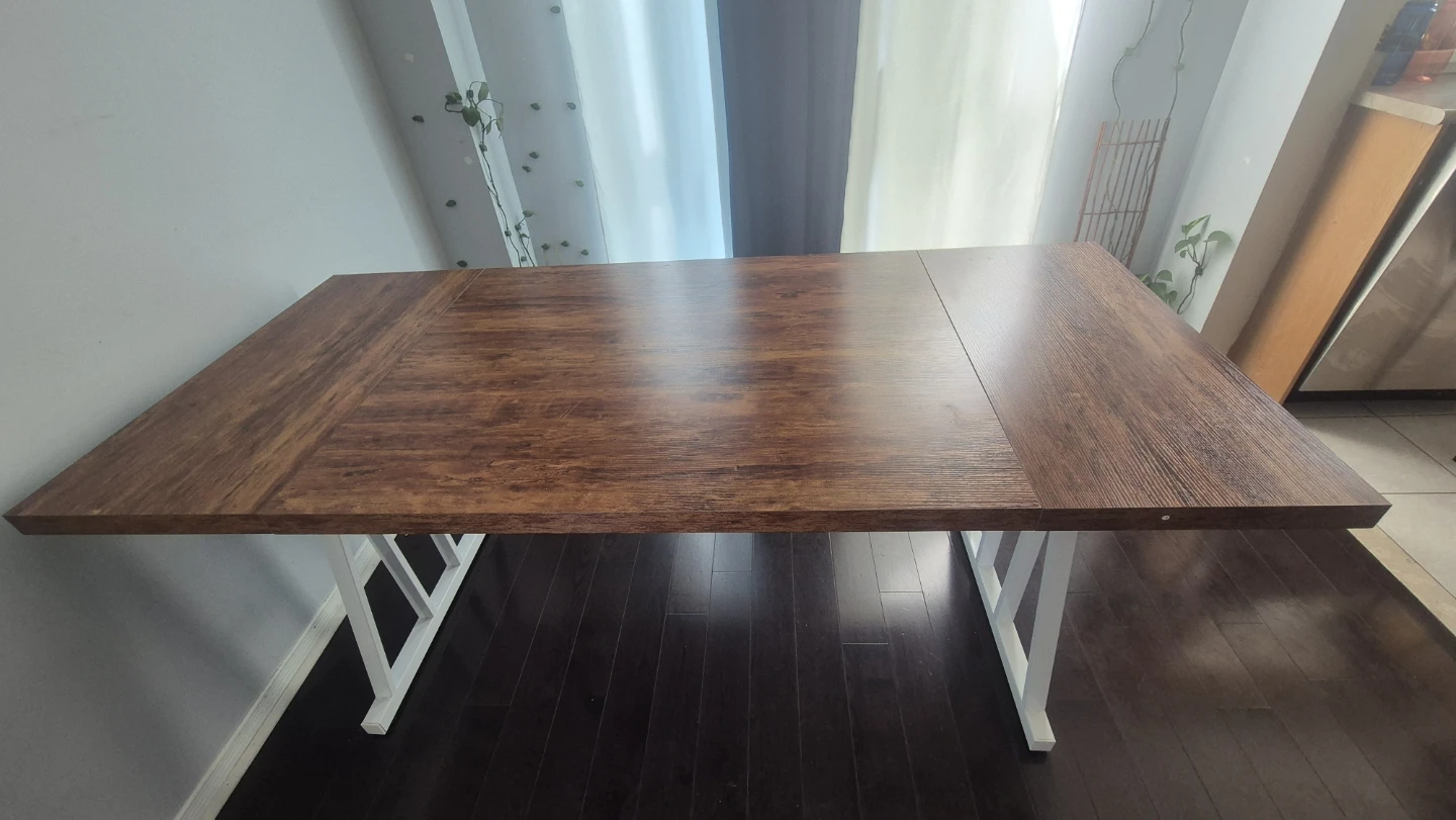Wooden Dining Table with Metal Base - photo 3