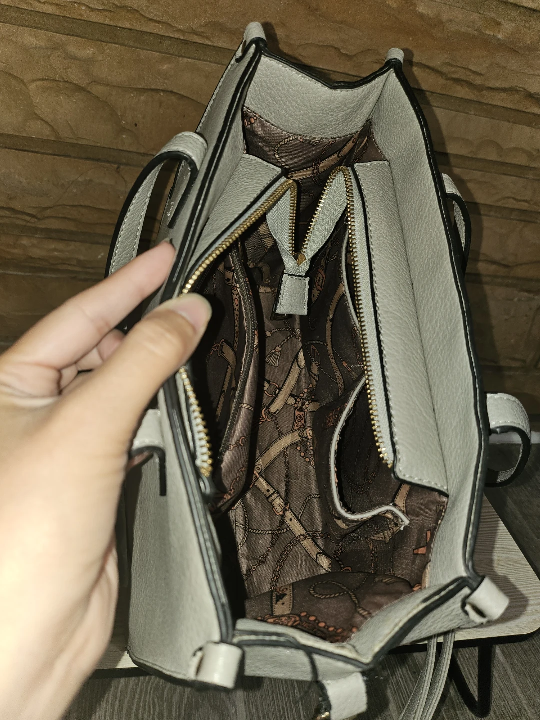 Gray Faux Leather Tote Bag - photo 4