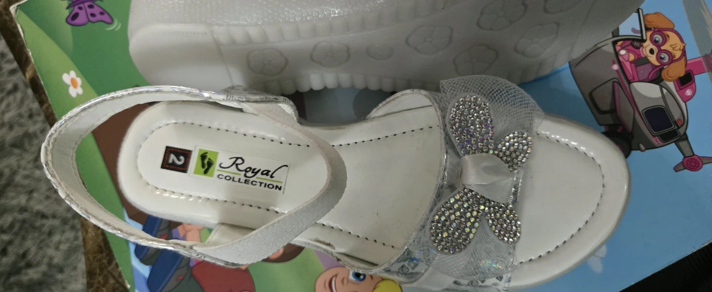 Royal Collection Girls White Sparkle Sandals - photo 2