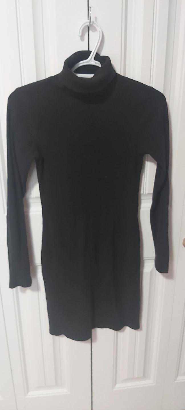 Black Turtleneck Long Sleeve Dress