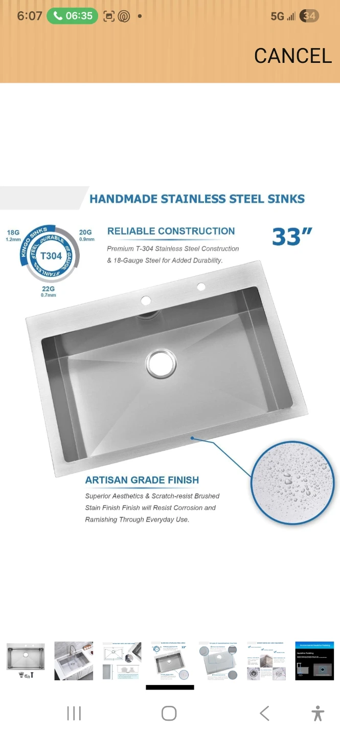 KINGO Sinks Stainless Steel Kitchen Sink - photo 2