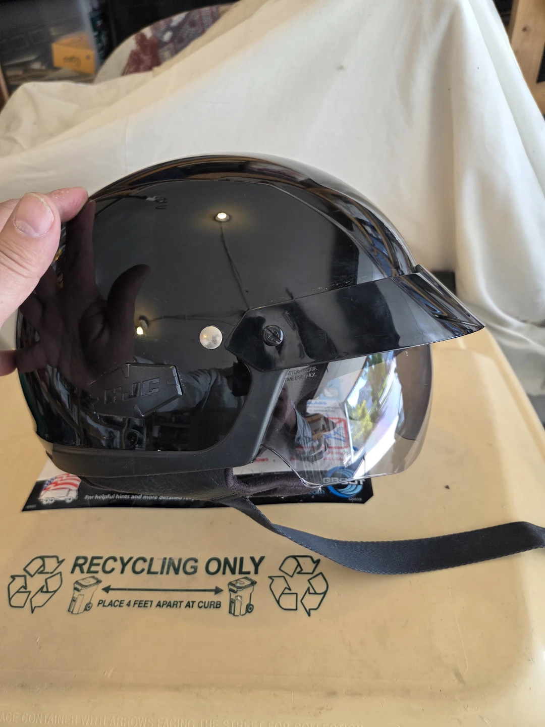 HJC Black XL Open Face Motorcycle Helmet