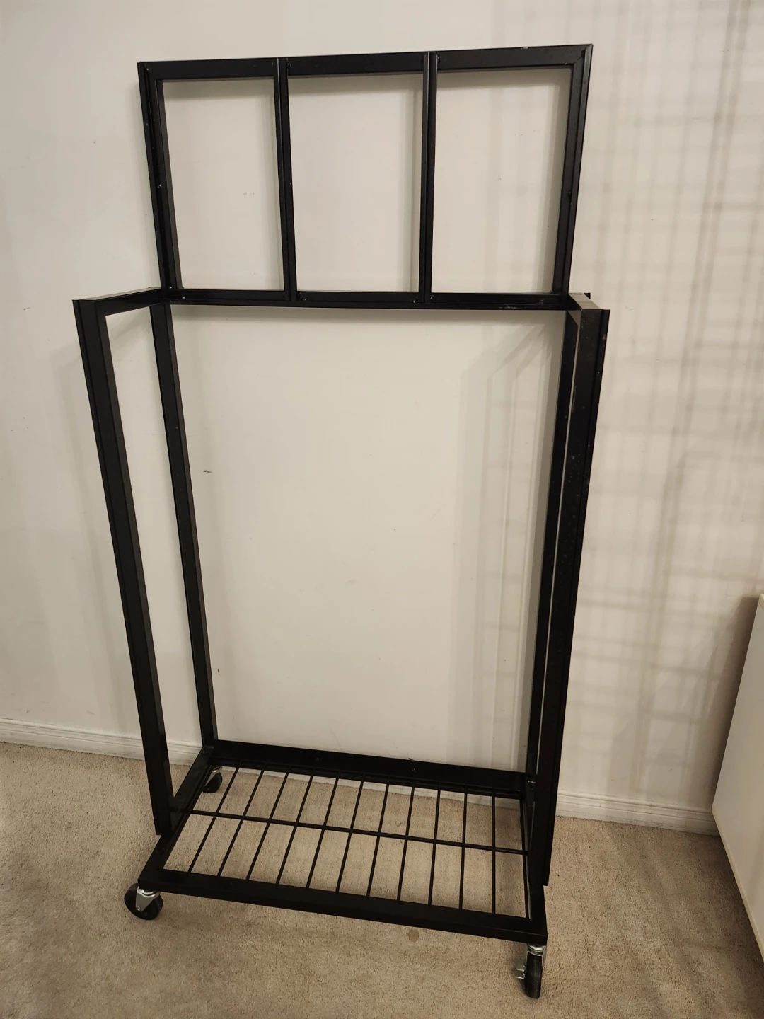 Black Metal Garment Rack with Wheels - photo 3