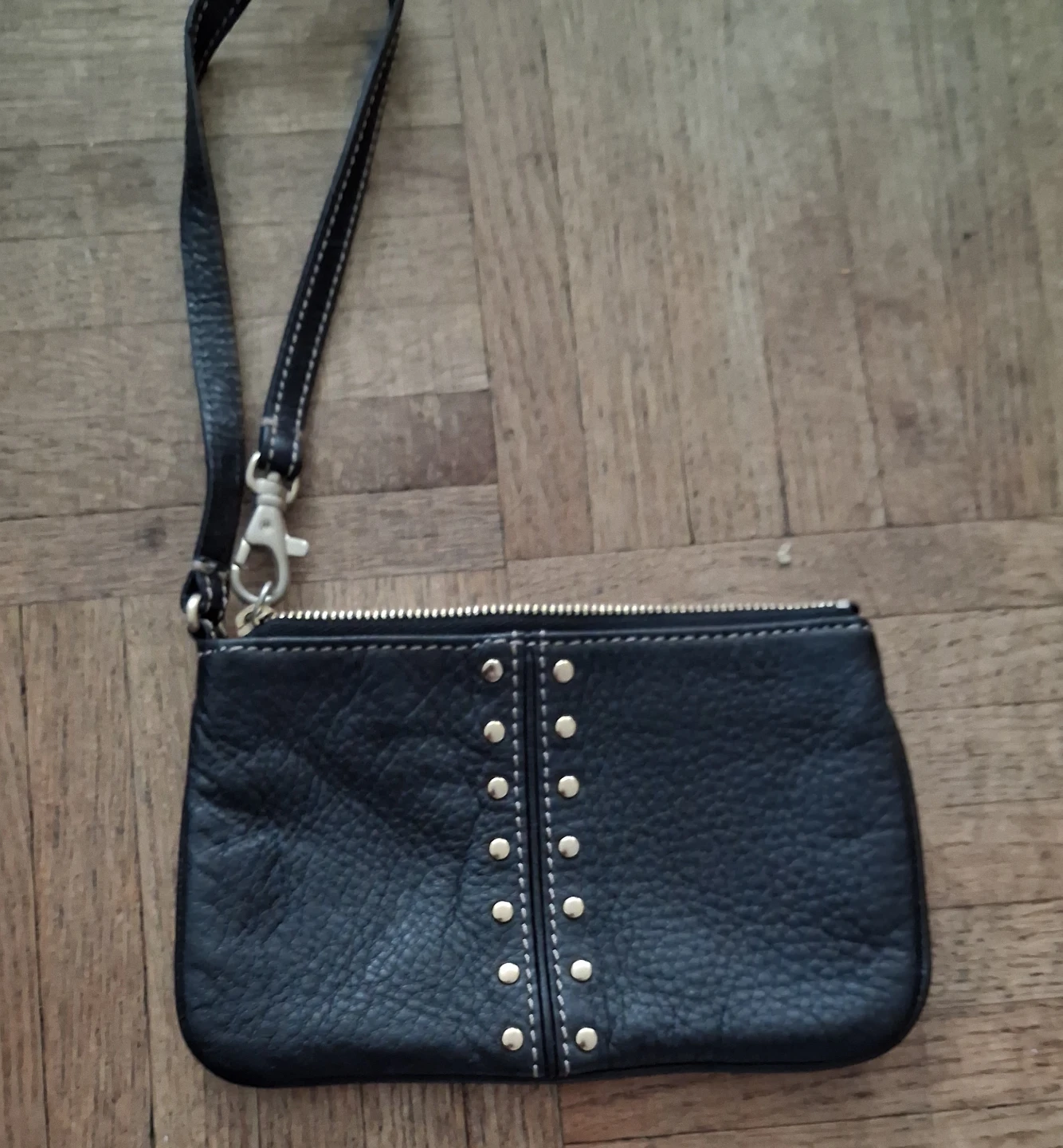 Michael Kors Black Leather Studded Wristlet