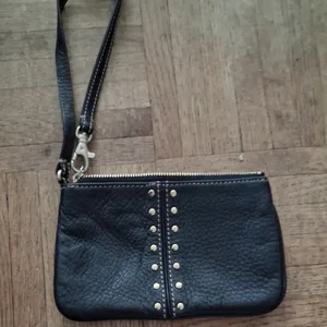 Michael Kors Black Leather Studded Wristlet