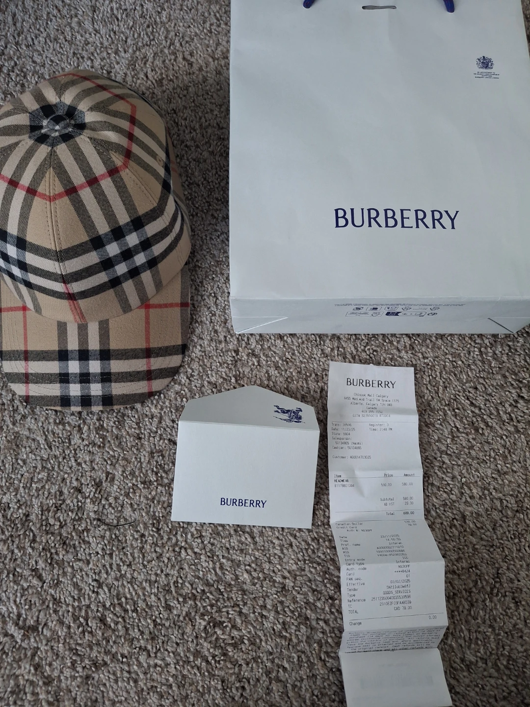 Burberry Vintage Check Baseball Cap