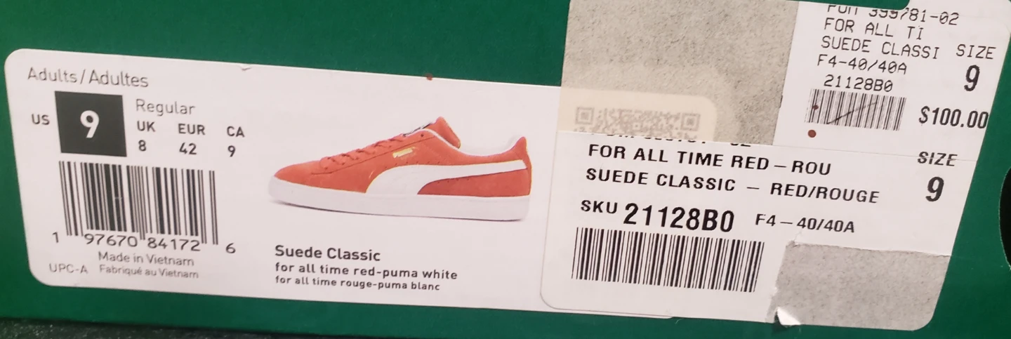 Brand new Mens Puma Suede Red White S 9 and 11