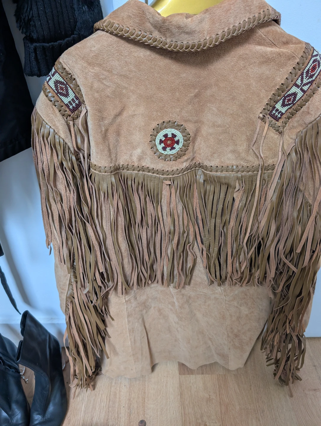 Scully Suede Fringe Jacket with Beaded Accents