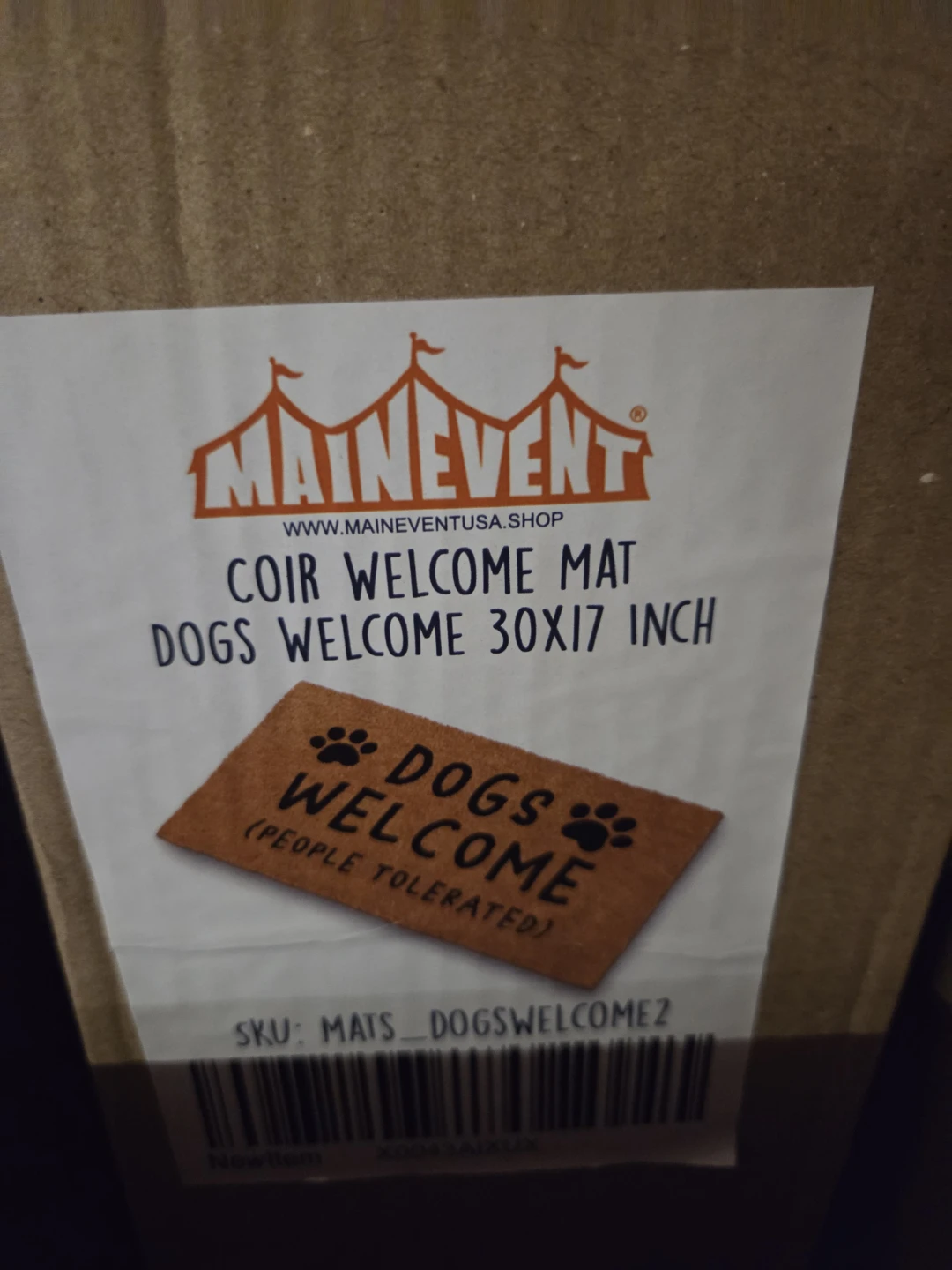 Mainevent Coir Welcome Mat - 30x17 Inch