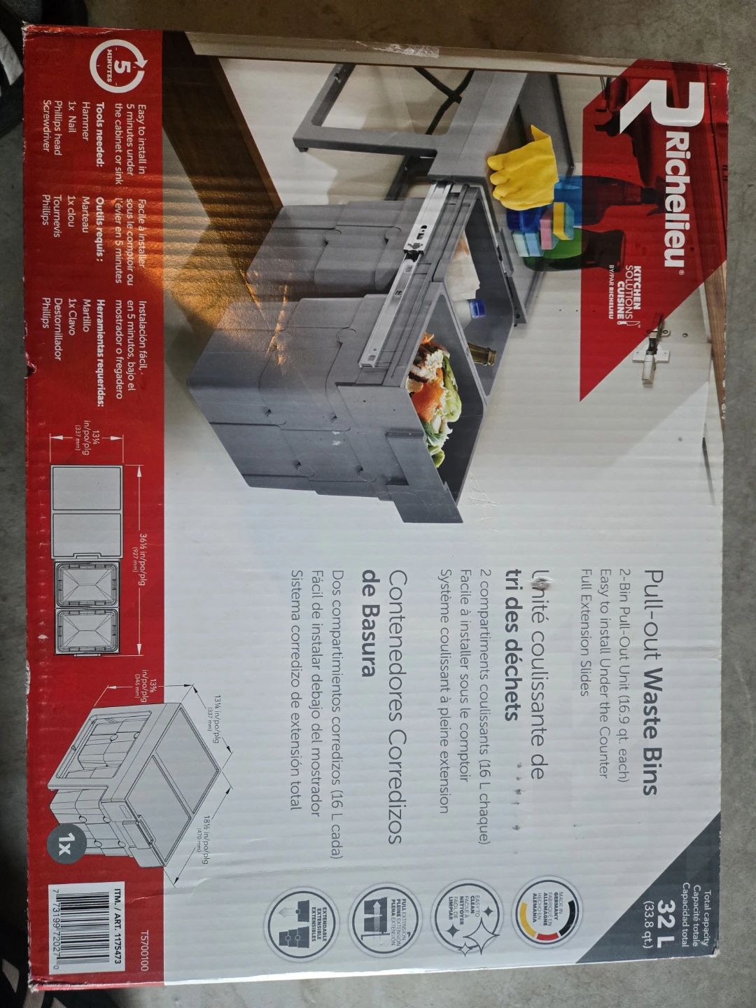 Richelieu Pull-Out Waste Bin Unit