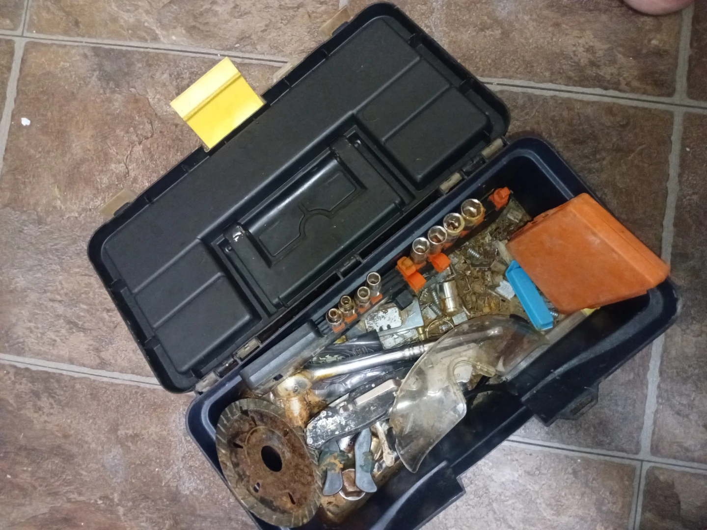 Used Tool Box with Assorted Hardware