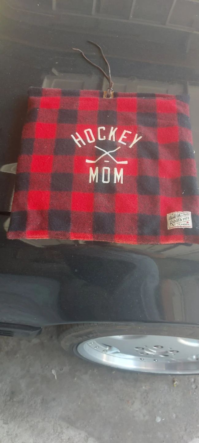 Hockey Mom Buffalo Plaid Pouch