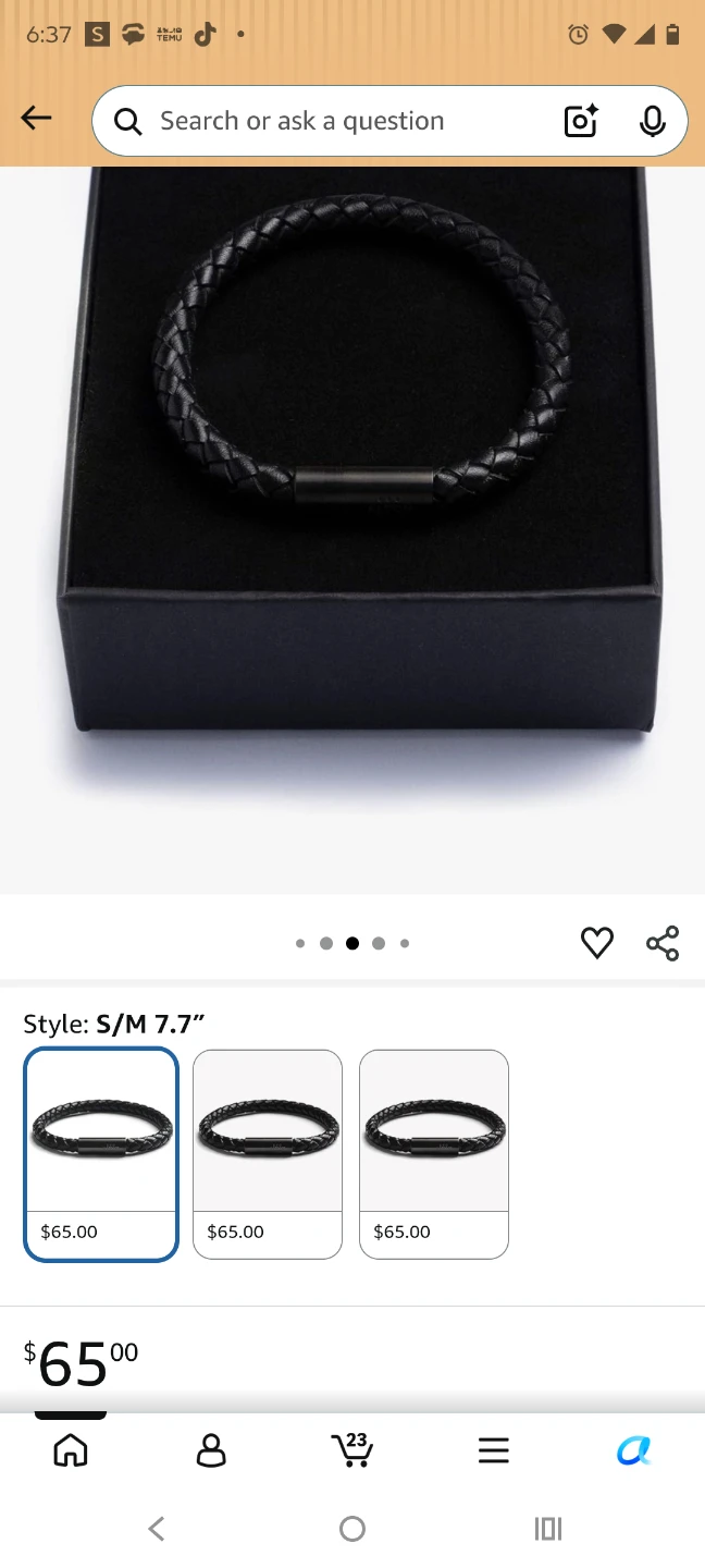 Alton of Sweden Black Braided Leather Bracelet. - photo 4