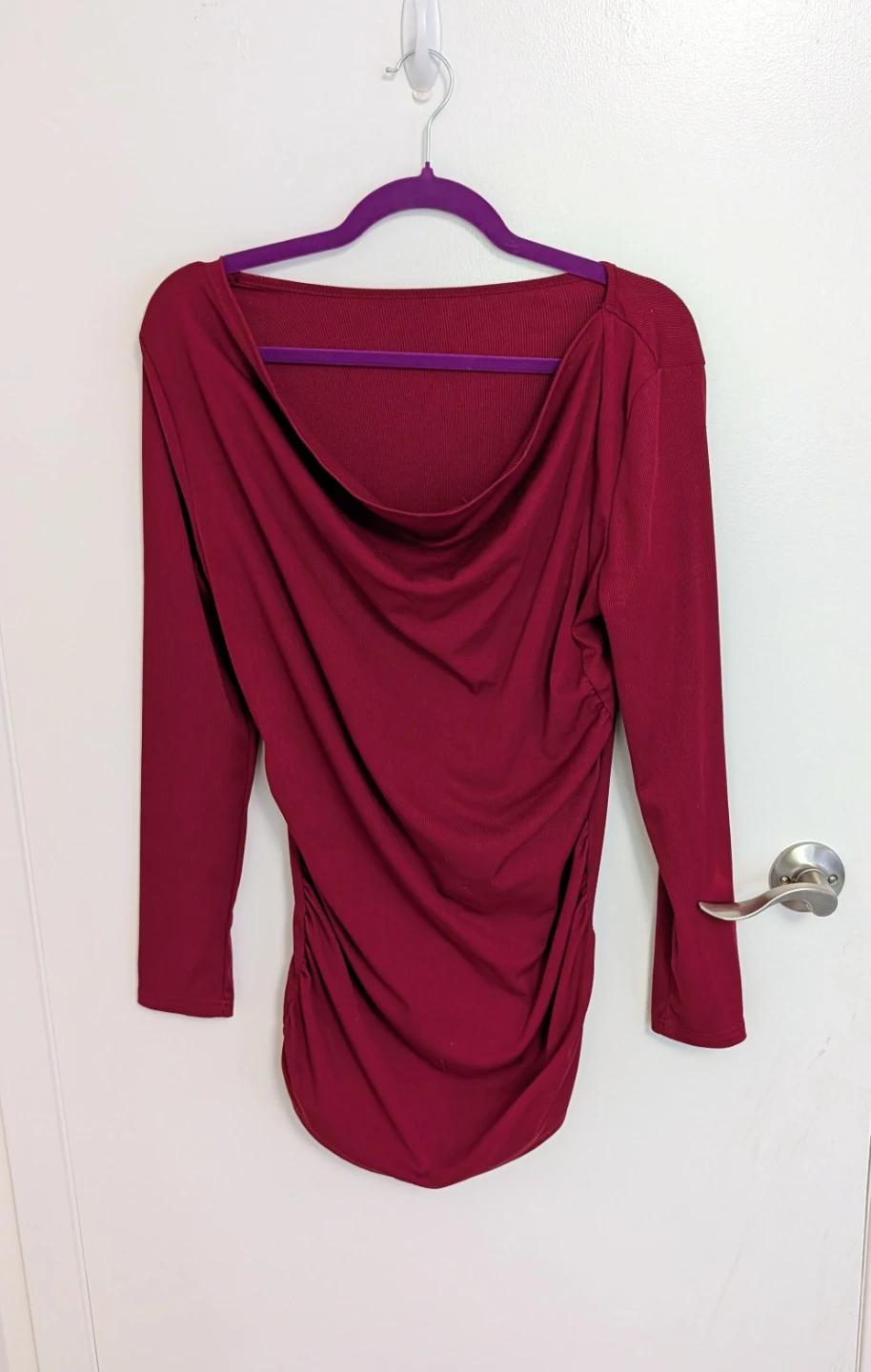 Maternity Ribbed Long Sleeve Top - Women's Large