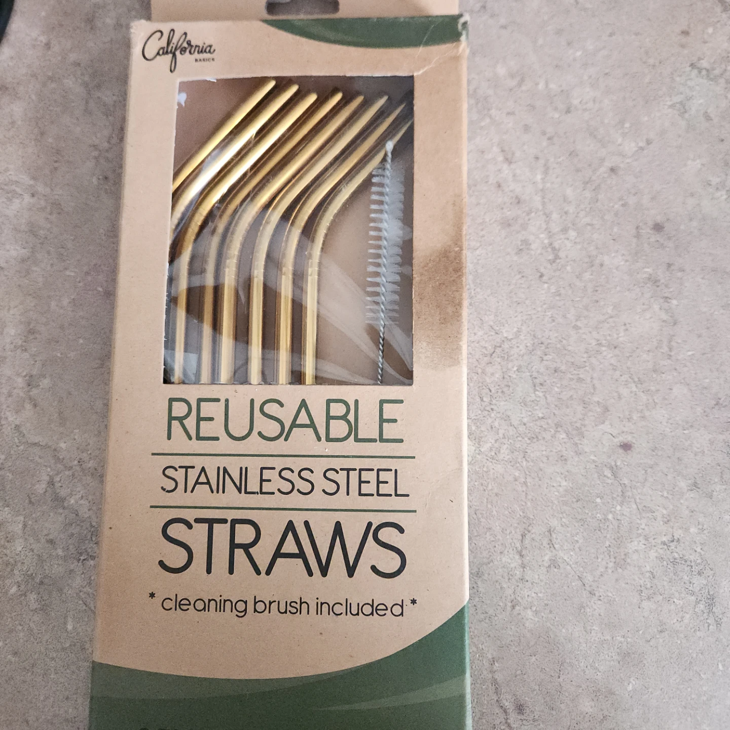 California Basics Reusable Stainless Steel Straws (Set of 6)