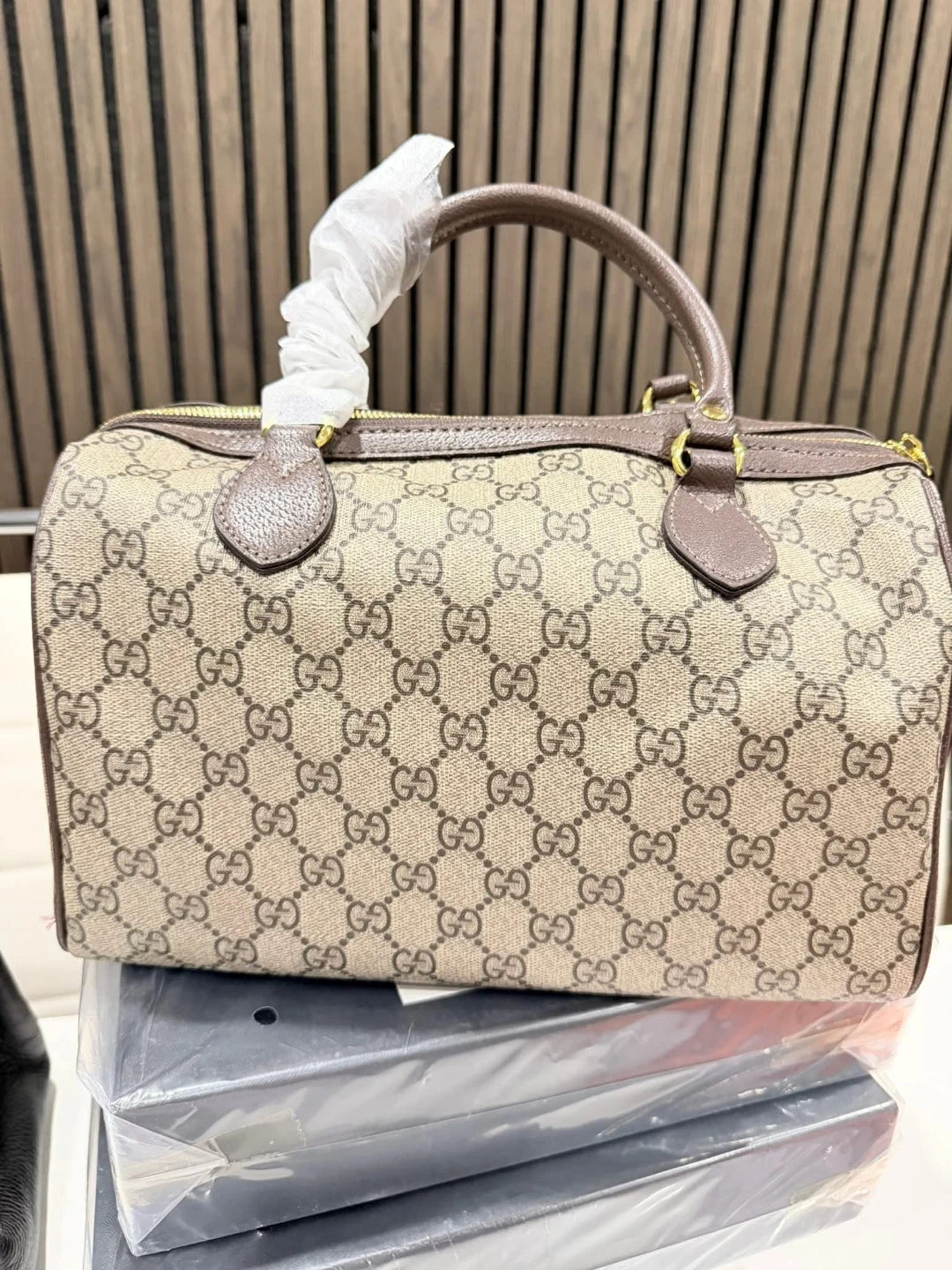 Gucci Monogram Boston Bag