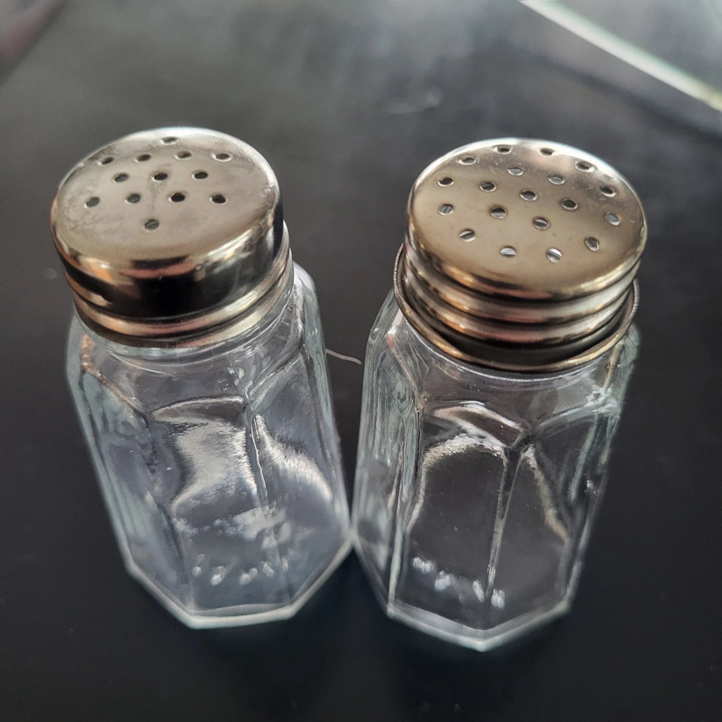 Vintage Glass Salt and Pepper Shakers (Set of 2)
