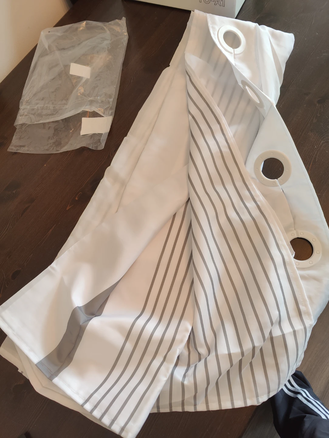 Grey and White Striped Curtains - 1 W x 84 L