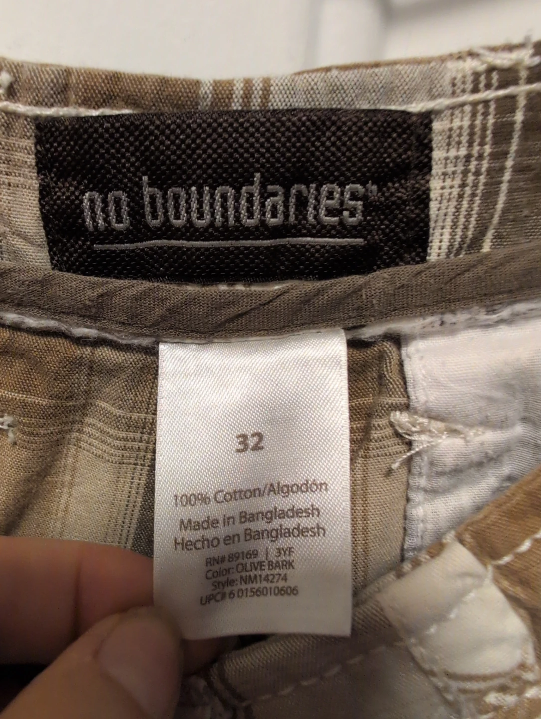 No Boundaries Plaid Cargo Shorts Size 32 - photo 5