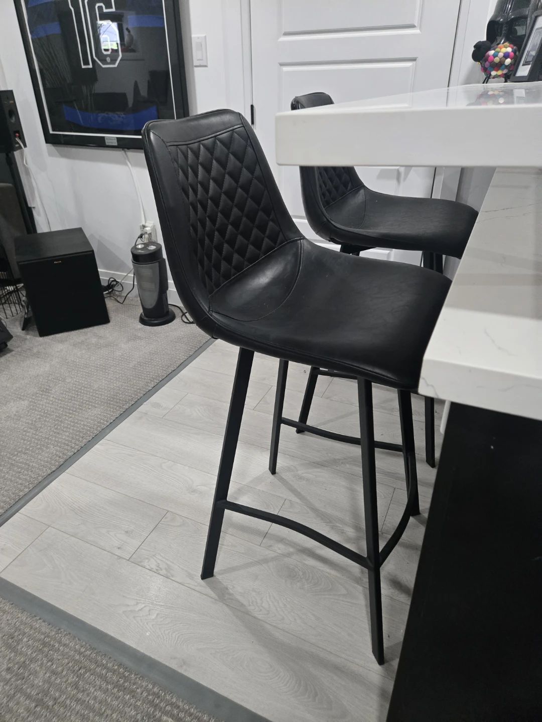 Structube Mali Mid-Century Modern Bar Stool - Black x1 - photo 2