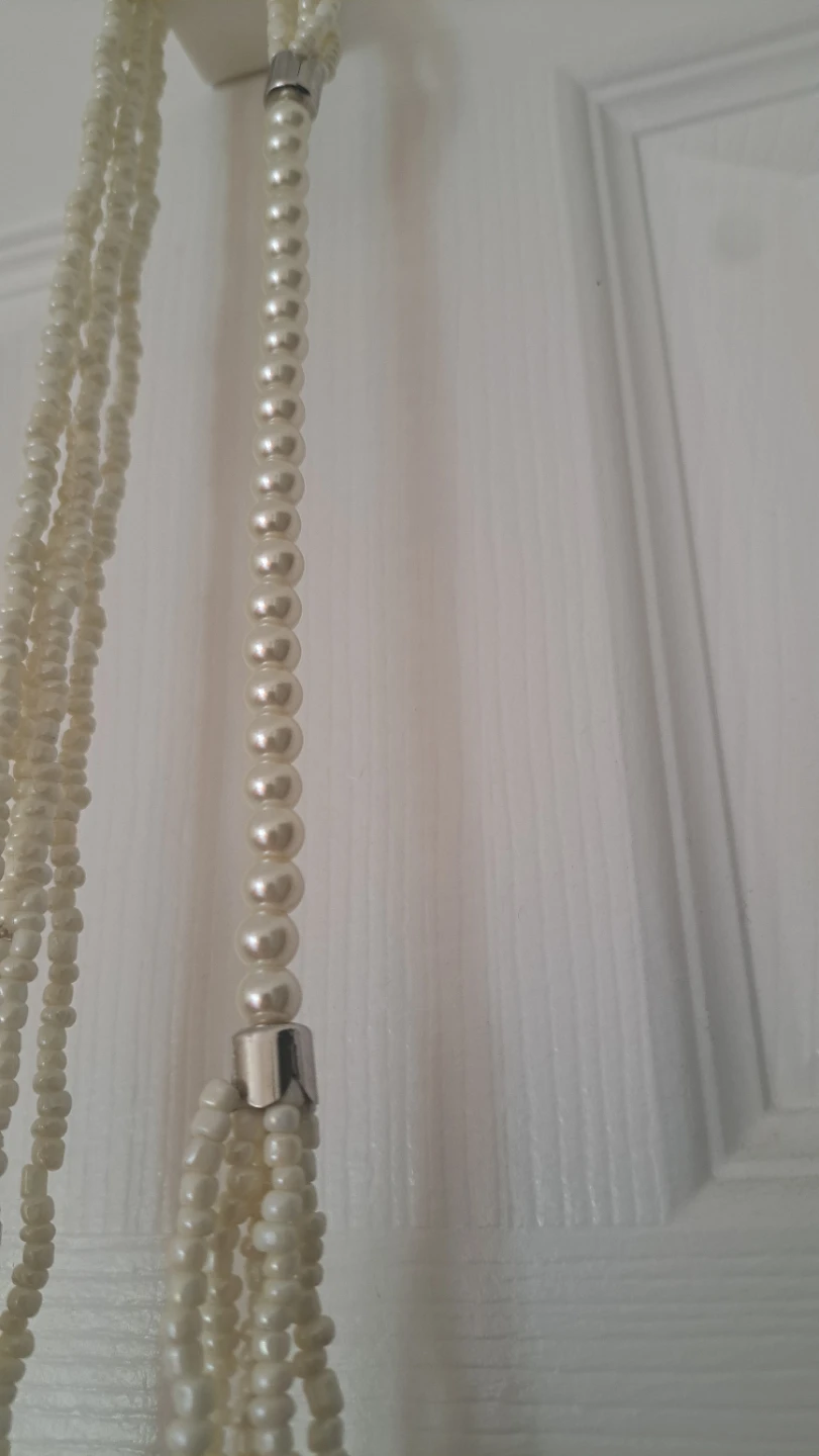 Cream Multi-Strand Faux Pearl Necklace - photo 3