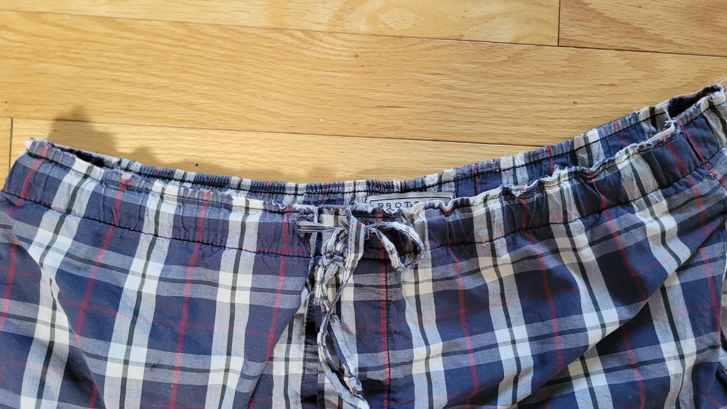 2 Men's Cotton Pajama Pants - Blue Plaid & Striped Size Medium - photo 2